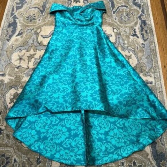 NWOT Rickie Freeman for Teri Jon Off the Shoulder Floral High Low Dress - Picture 5 of 10